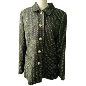 Escada Margaretha Ley Vintage Boucle Knit Blazer Size 42
